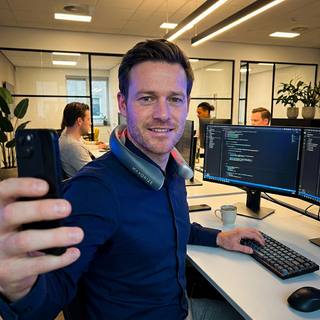 MaxoRize Professional X Slate Grey - Man office selfie