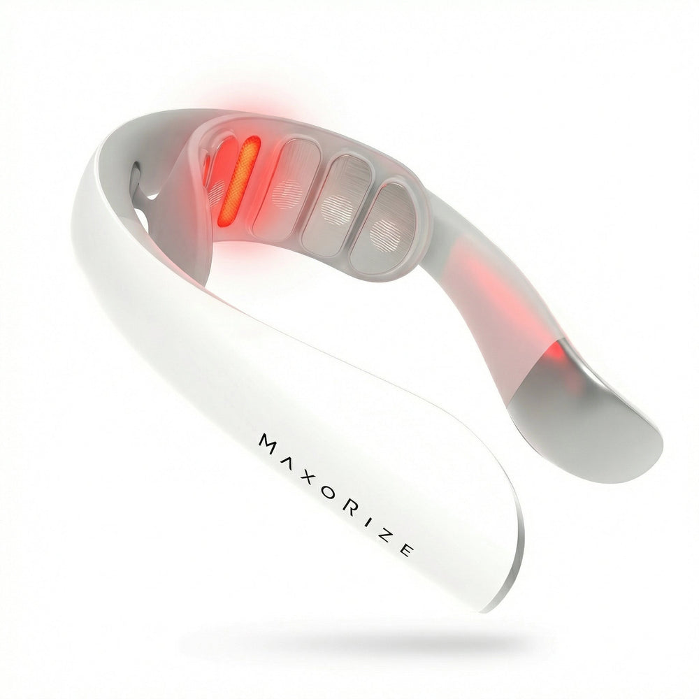 MaxoRize Professional X Classic White with red light therapy activated